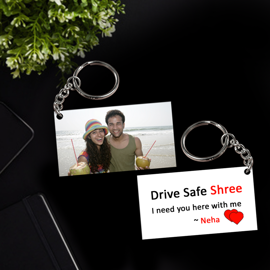 Buy & Send Personalized Drive Safe Keychain online in India | Zestpics