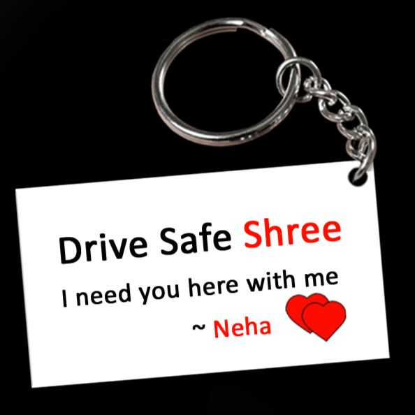♥DRIVE SAFE, I NEED YOU HERE WITH ME♥ Trendy, simple and handy keychain. This keychain will make an elegant and sentimental gift for your loved ones and last for a lifetime. Remind them of your love at least once a day. Tell them to drive safe and be careful on the road. Customised Drive Safe Keychains for Boy Friend, Husband.