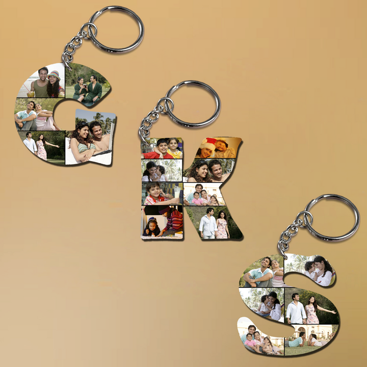 Buy/ Send Personalized Alphabet Photo Key Ring | Alphabet Keychain India