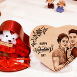 Valentine’s Day Combo of Personalized Photo Frame and Teddy Box