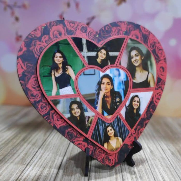 Send Best Valentine Gifts Online | Heart Collage Puzzle Magnetic Frame