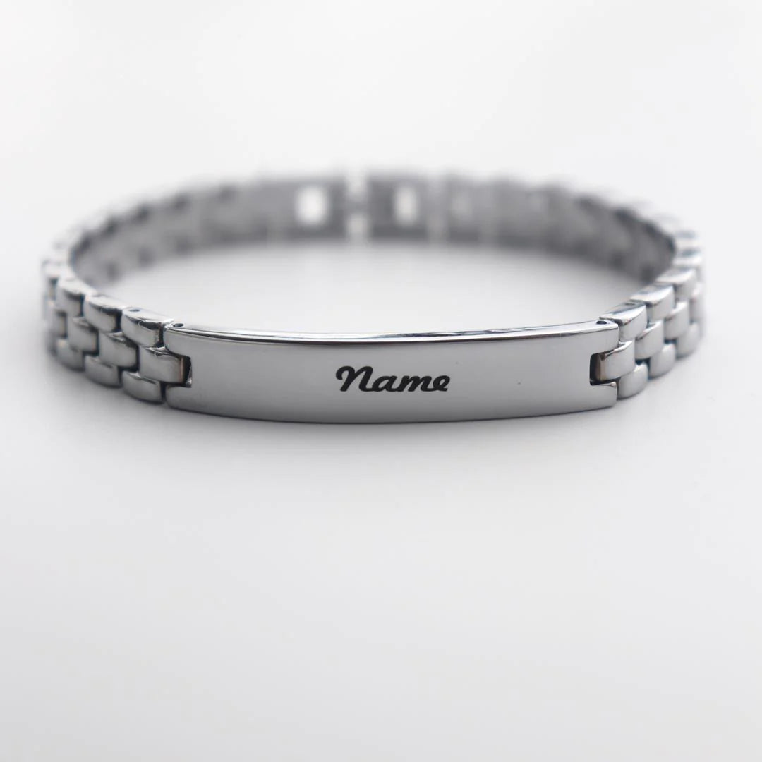 Metal name bracelets best sale