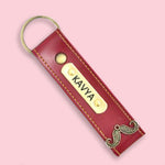 Personalised Leather Keychain (Wine)