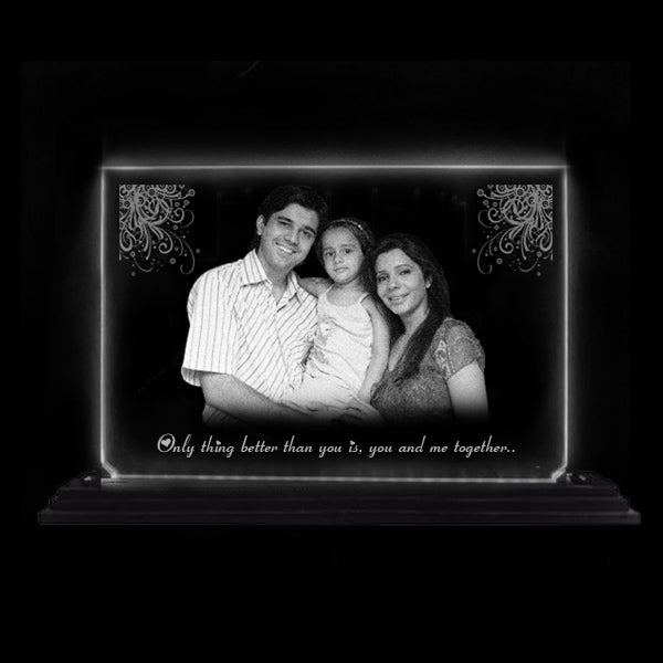 Personalized Gift for Every Occasion. Your photo and message will be engraved on transparent acrylic that looks like a glass and you can gift it to your loved ones on birthday or anniversary