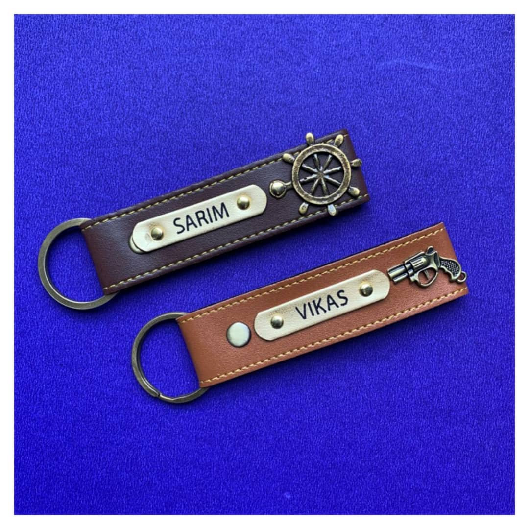 Buy Personalised Leather Name Keychain, Customised Keychains |Zestpics