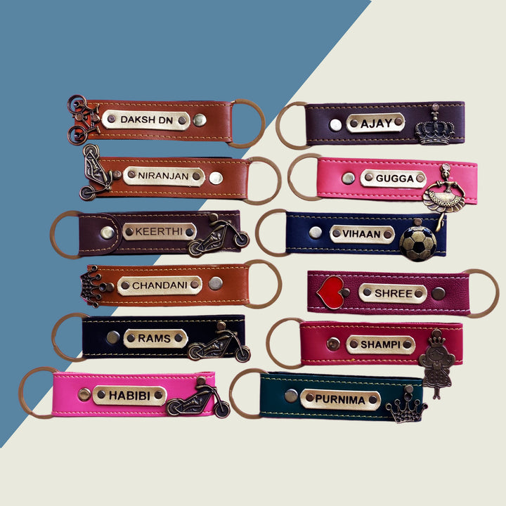 Buy Personalised Leather Name Keychain, Customised Keychains |Zestpics