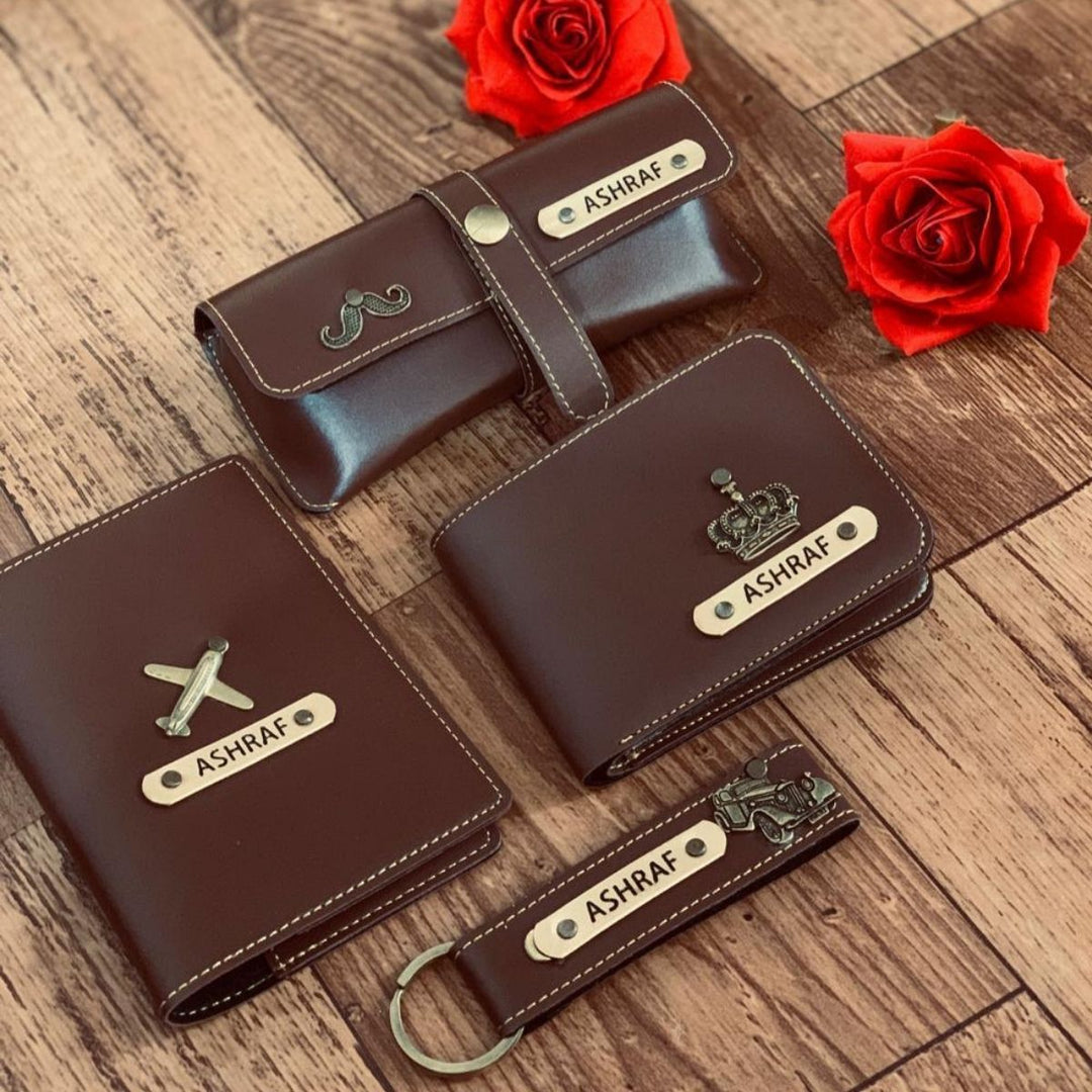 Mens Gift, Birthday Gift for Husband | Personalised Wallet, Passport Cover Gift Combo