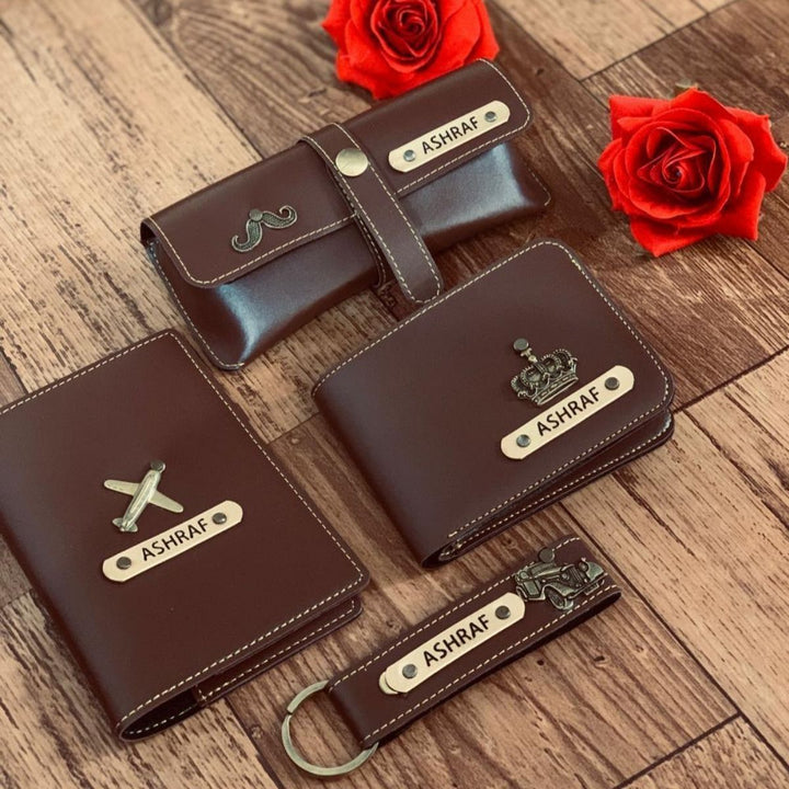 Mens Gift, Birthday Gift for Husband | Personalised Wallet, Passport Cover Gift Combo