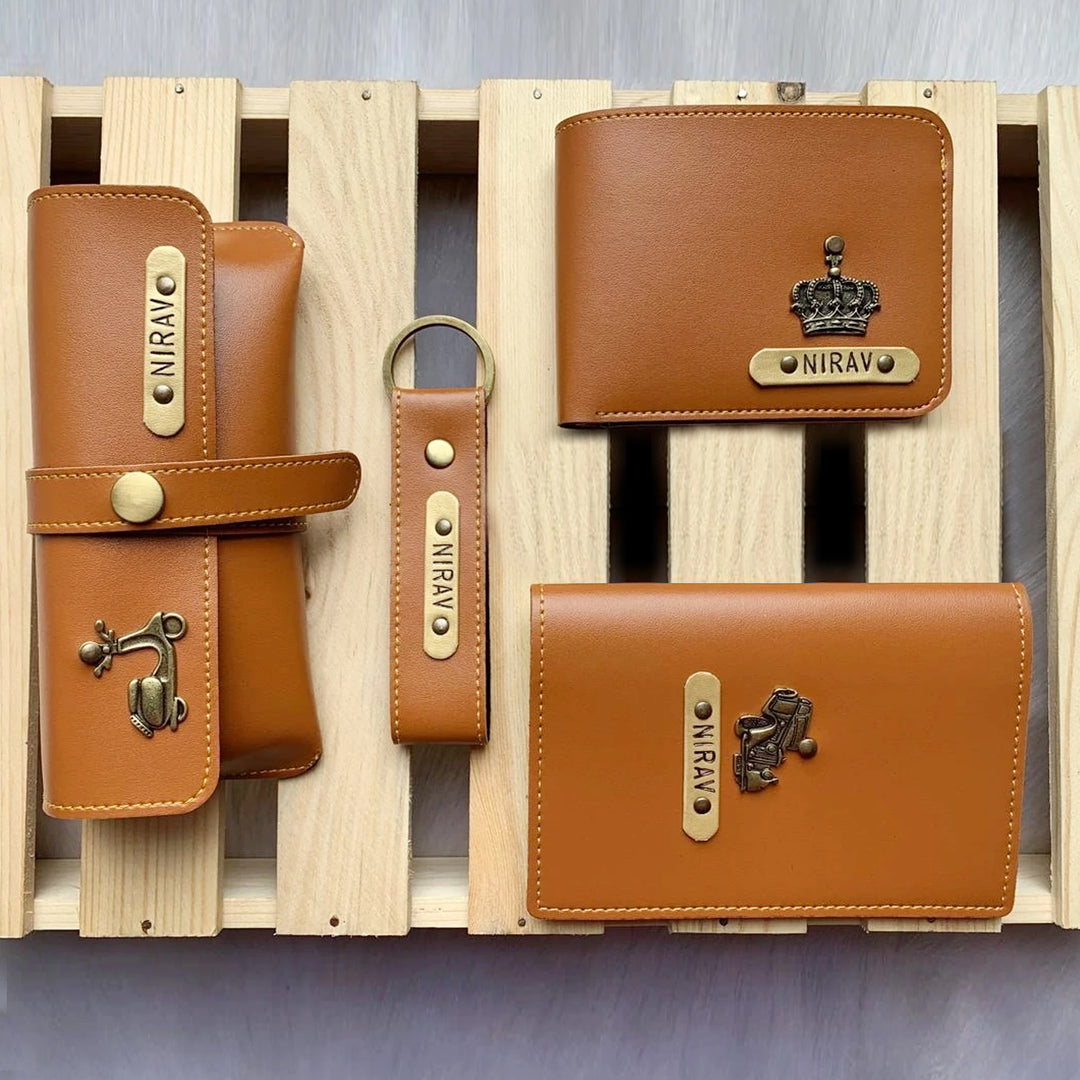 Mens Gift, Birthday Gift for Husband | Personalised Wallet, Passport Cover Gift Combo | Zestpics