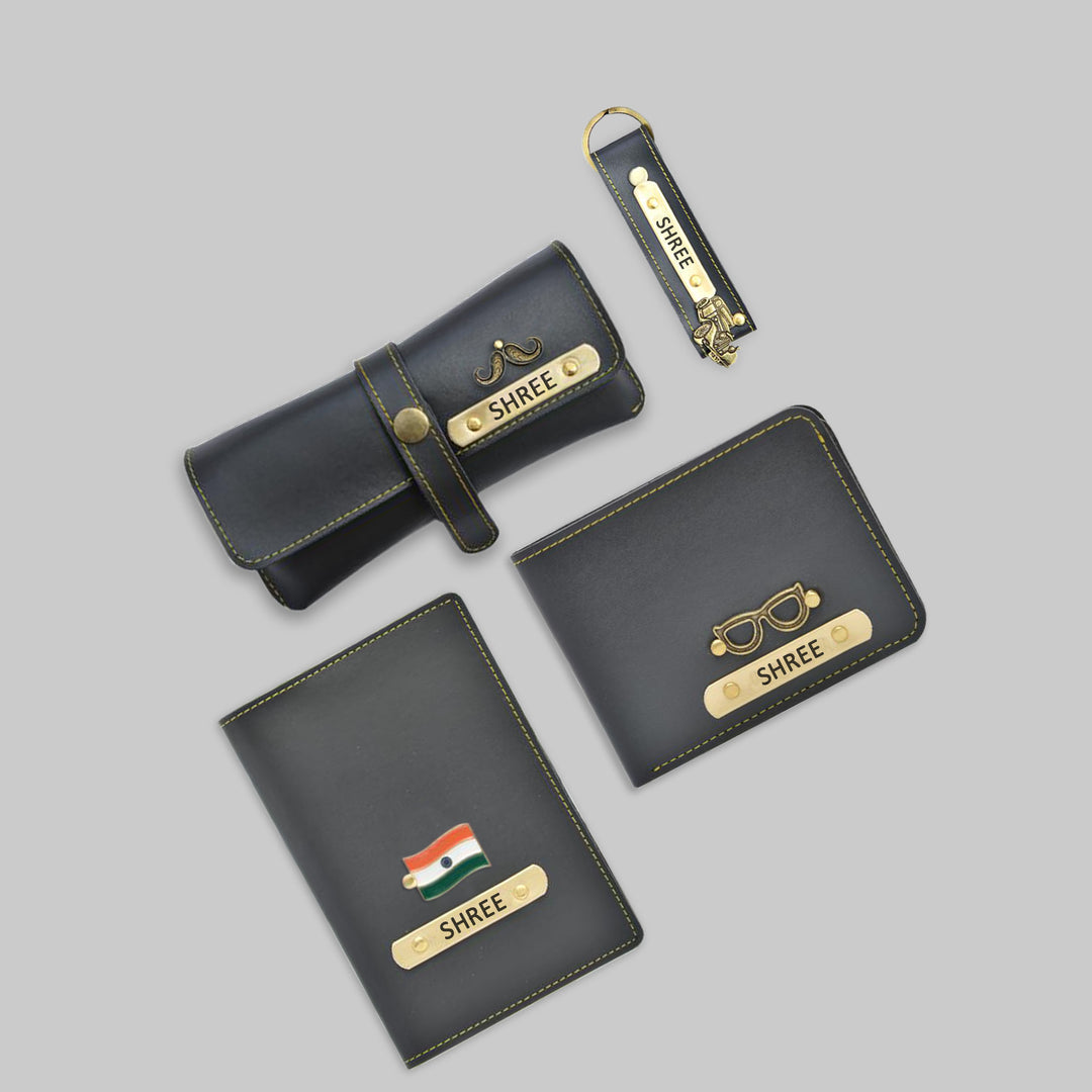 Mens Gift, Birthday Gift for Husband | Personalised Wallet, Passport Cover Gift Combo