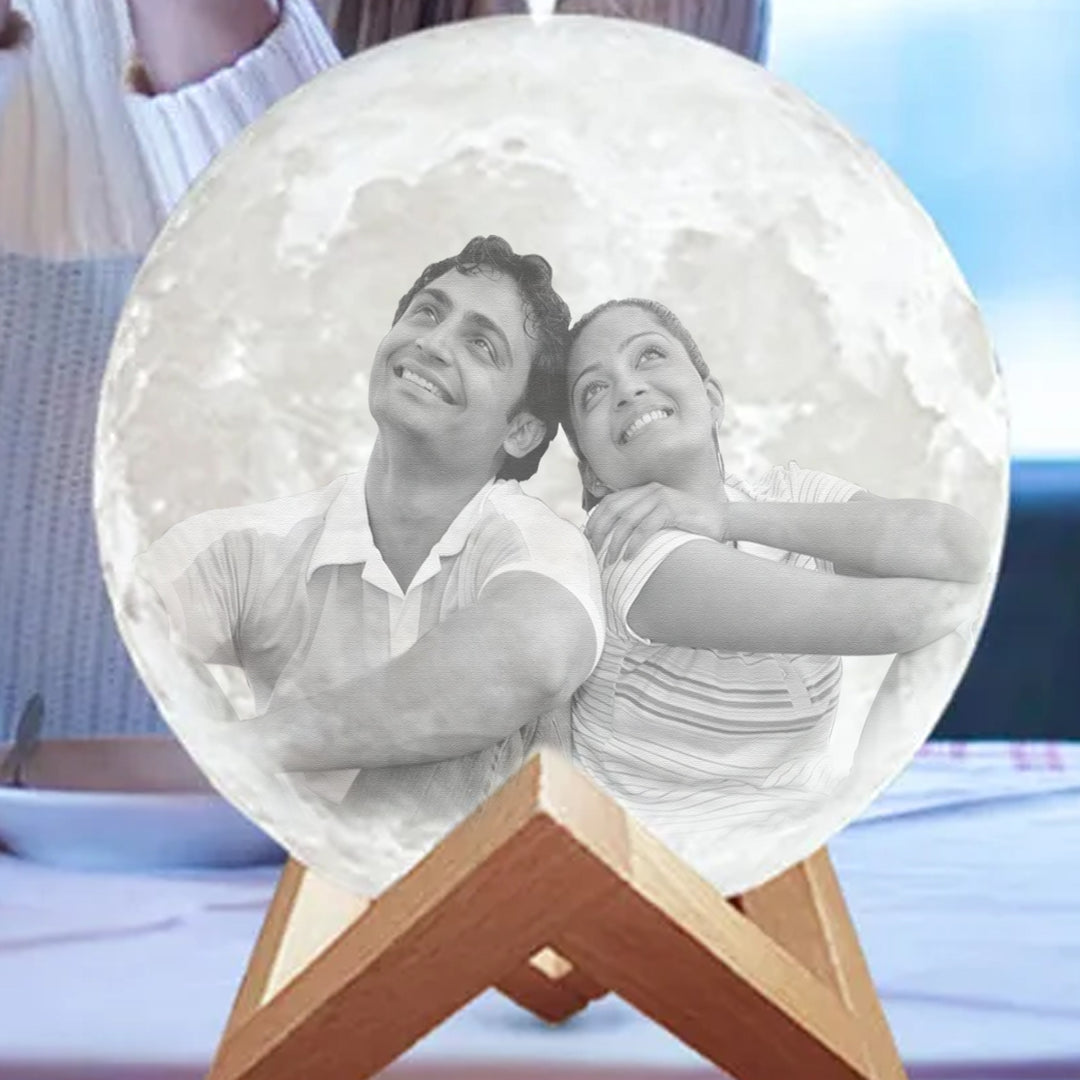 Personalised Moon Lamp | Personalised Couple Moonlight Lamp - Zestpics
