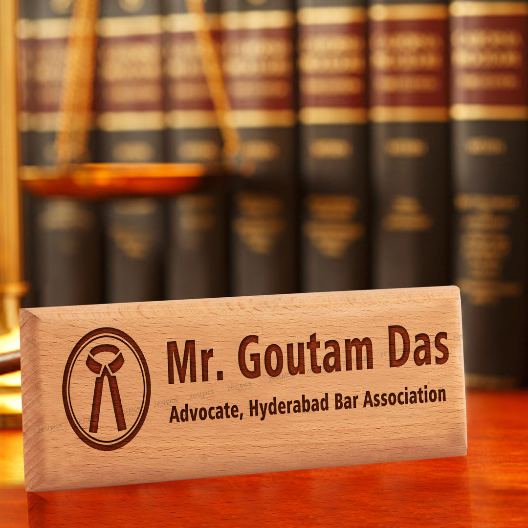 Buy Personalized Engraved Wooden Name Plate Online in India - Zestpics