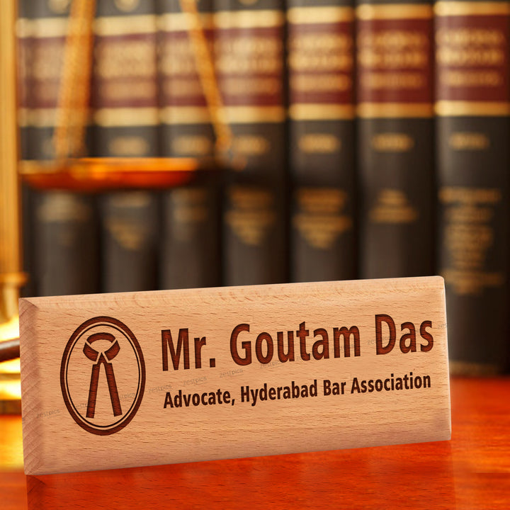 Buy Personalized Engraved Wooden Name Plate Online in India - Zestpics