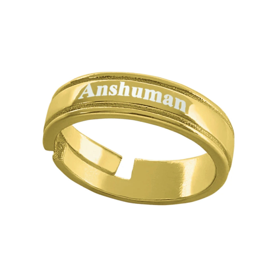Buy & Send Personalized Name Rings | Name Engraved Gent's Finger Ring online in India | Zestpics