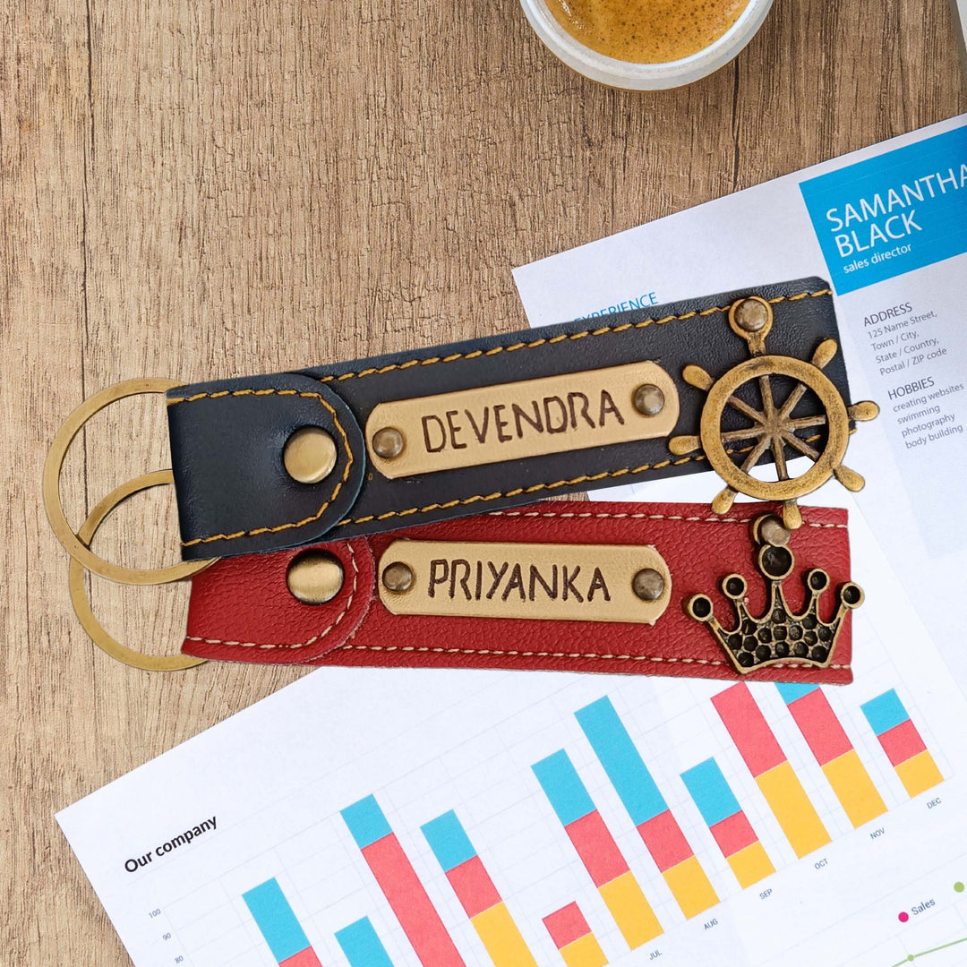 Buy Personalised Leather Name Keychain, Customised Keychains |Zestpics