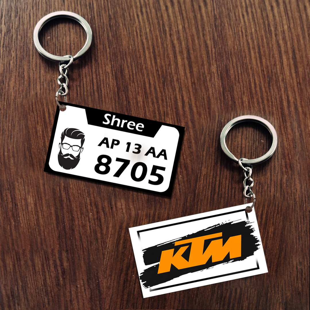 Buy & Send Personalised Vehicle Number Plate Keychain Online in India | Zestpics