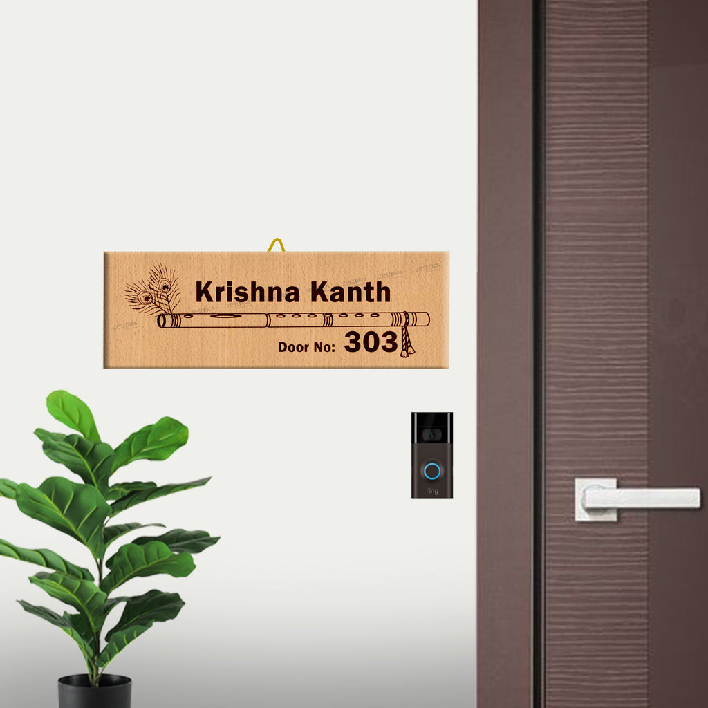 Buy Personalized Engraved Wooden Name Plate for Home Online in India