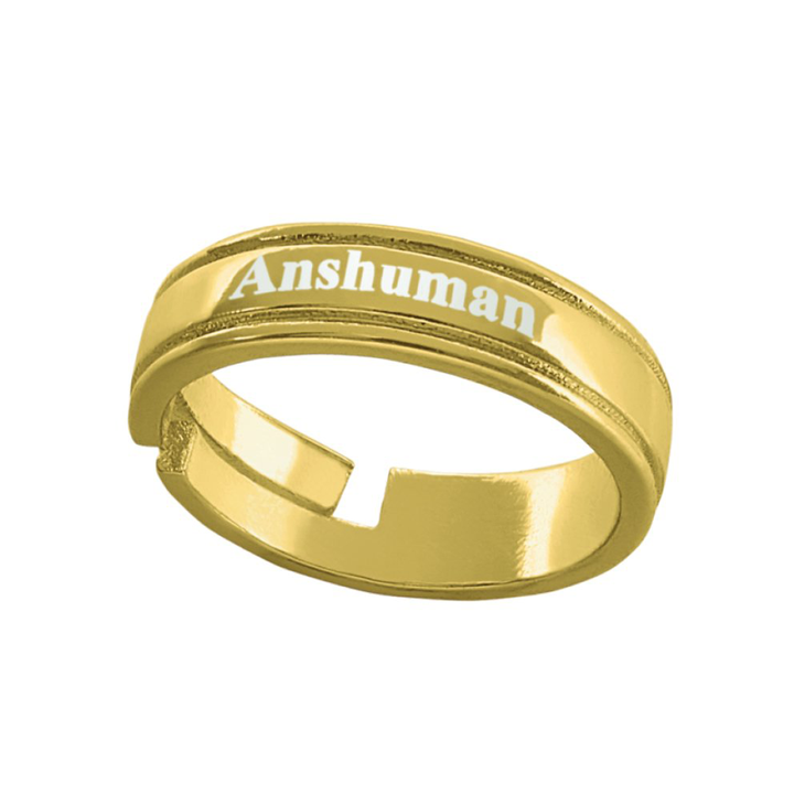 Buy & Send Personalized Name Rings | Name Engraved Gent's Finger Ring online in India | Zestpics