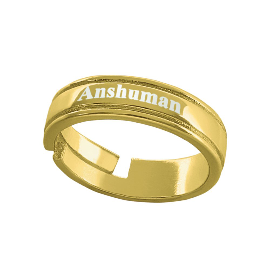 Buy & Send Personalized Name Rings | Name Engraved Gent's Finger Ring online in India | Zestpics