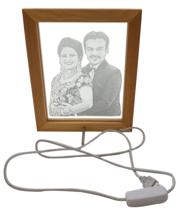 Marriage Gifts | Photo Led Frame | Laser Engraved LED Frame | Zestpics