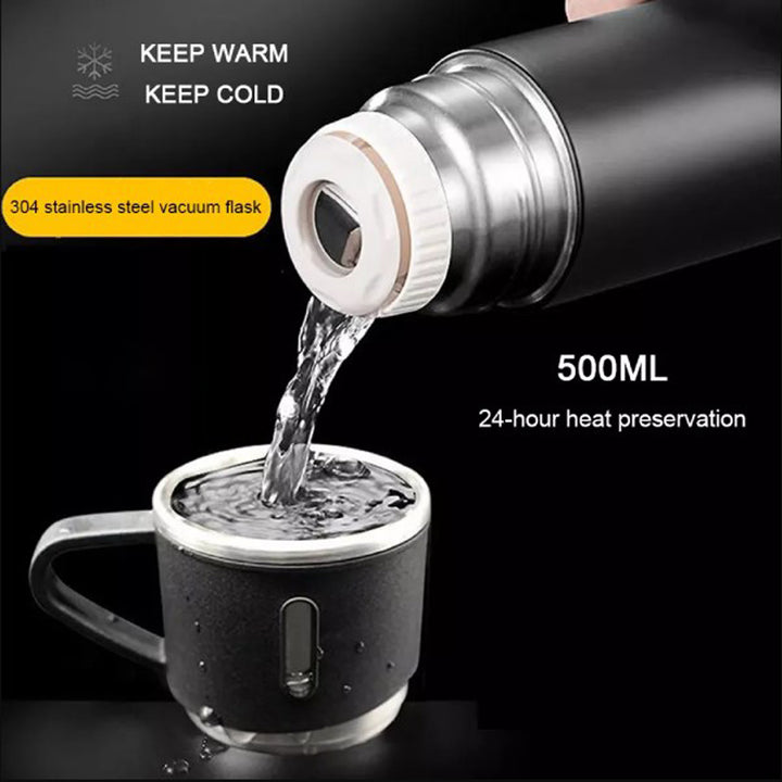 Personalized Vacuum Insulated Flask Gift Set With 3 Cups