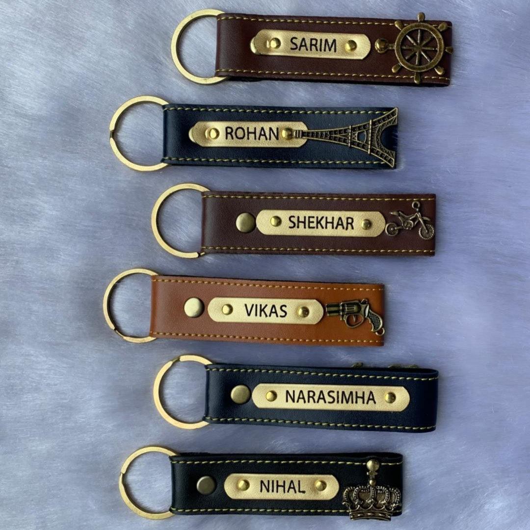 Buy Personalised Leather Name Keychain, Customised Keychains |Zestpics