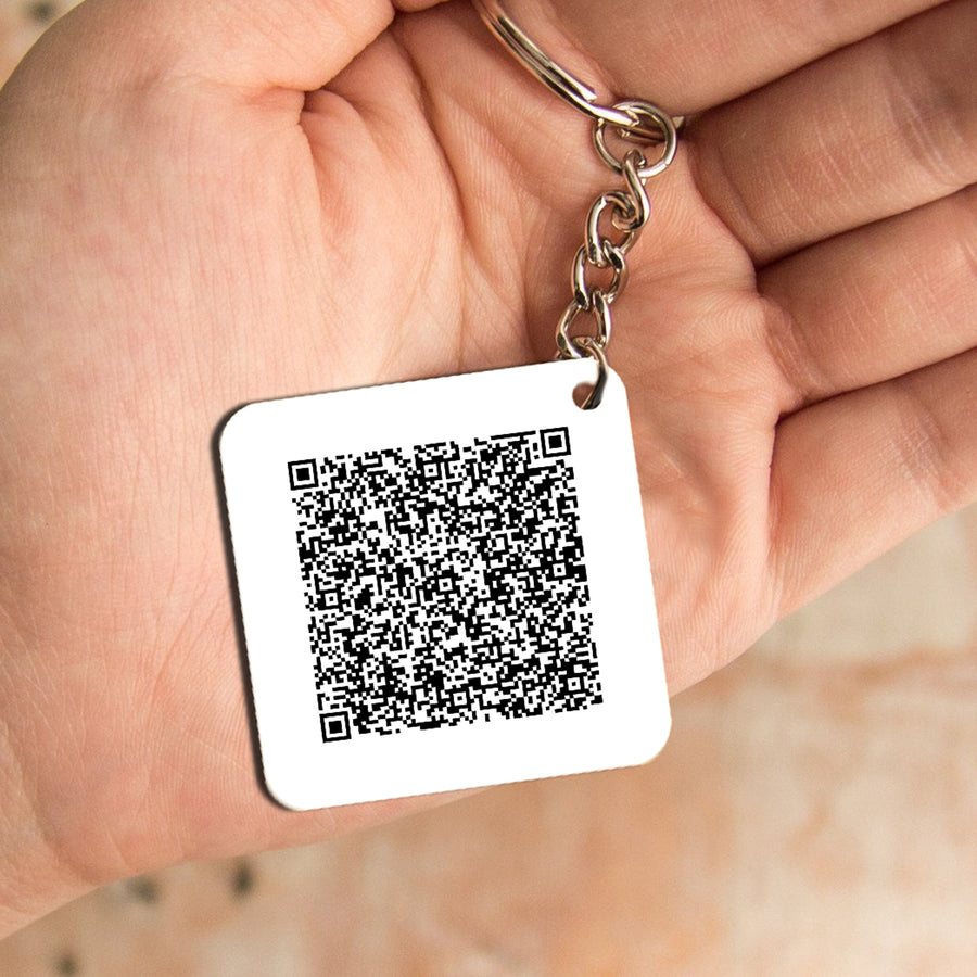 Buy Personalized QR Code Keychain | QR Code Keychains online |Zestpics