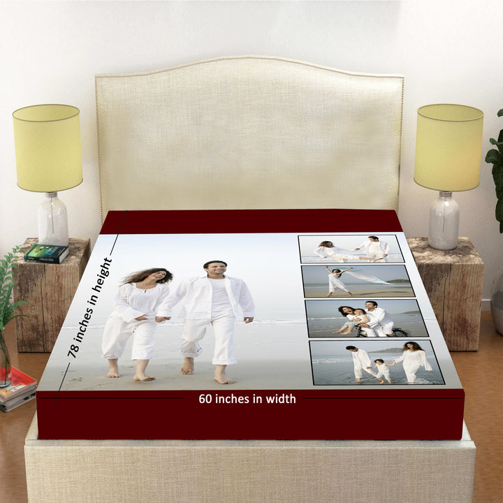 Personalized Photo Collage Double Bedsheet, Custom Photo Bedsheets, Zestpics