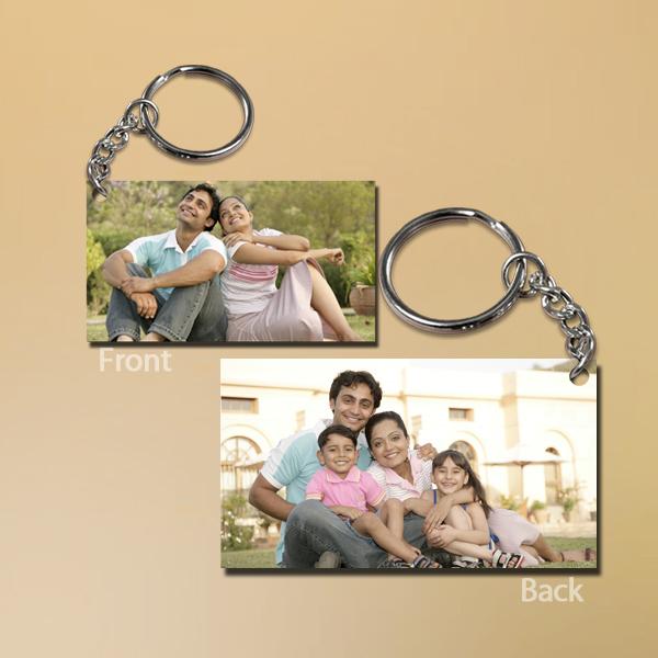 Rectangle Keychain, Personalized Custom Keyrings, Photo Printed Key Ring