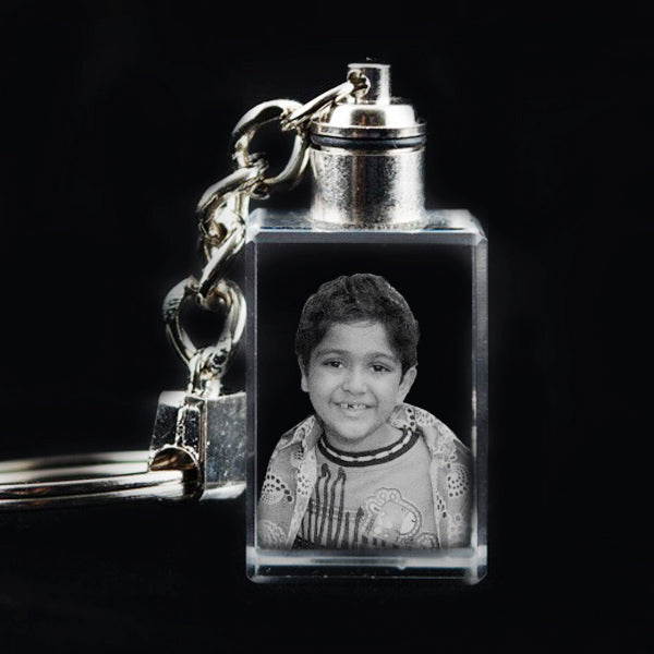 Buy Personalized Photo Rectangle 2D Crystal Keychain online at Zestpics, India