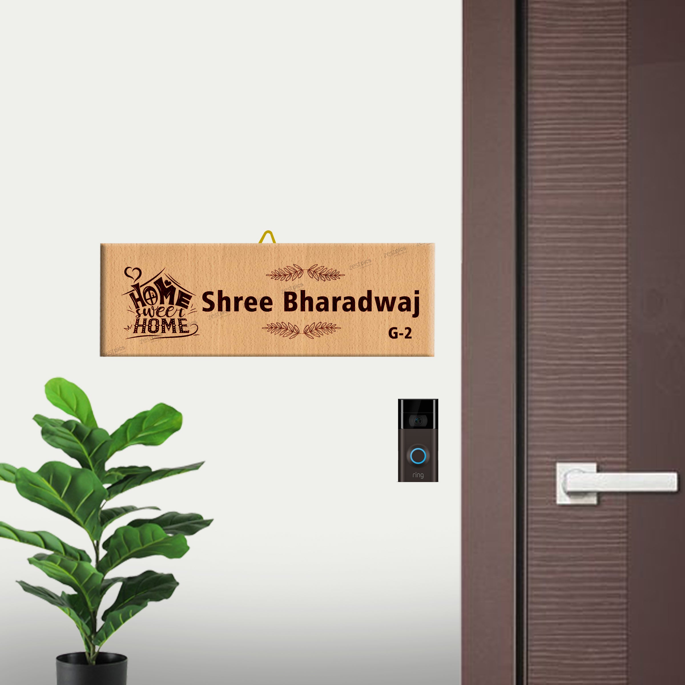 Buy Personalized Engraved Wooden Name Plate for Home Online in India