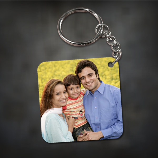 Square Photo Keychain, Printed Keychain, Wooden Keychain, Photo Keychain | Zestpics