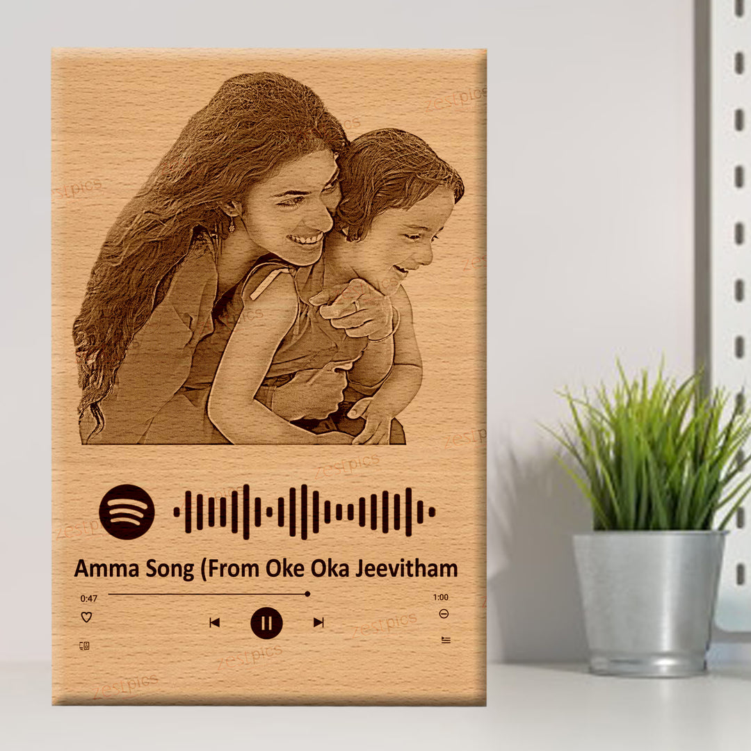 Personalized Transparent Spotify Plaque with Photo