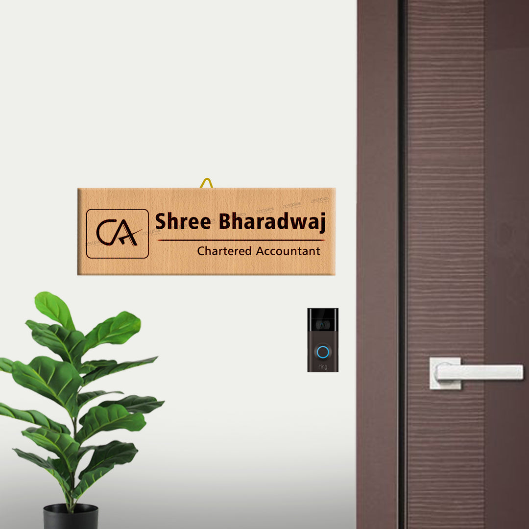 Buy Personalized Engraved Wooden CA Name Plate in India - Zestpics