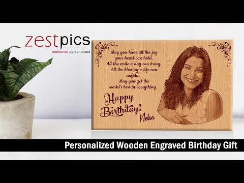 Birthday Gifts, Personalized Engraved Wooden Photo Plaque Gift for Birthday Special | Zestpics