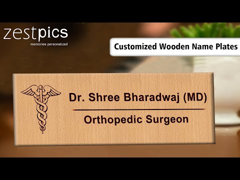 Buy Personalized Engraved Wooden Name Plate Online in India - Zestpics