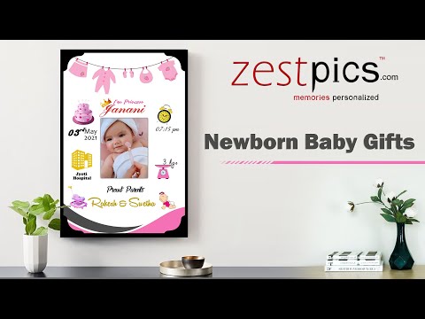 Gift to NewBorn, Personalised Baby Birth Frame - Newborn Baby Gifts | Zestpics