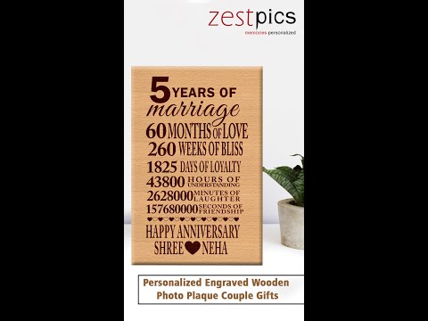 5th Wedding Anniversary Gifts, 5 Years of Marriage Frame, Anniversary Gifts | Zestpics