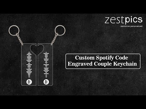 2 Personalized Spotify Code Keychain | Heart Cut Out | Friend Keychain | Couple Keychain | Zestpics