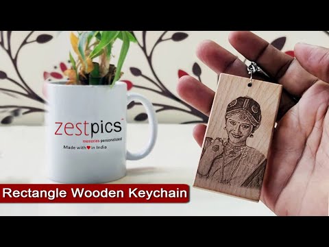Rectangle Wooden Keychain