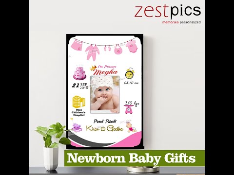 Gift to NewBorn, Personalised Baby Birth Frame - Newborn Baby Gifts | Zestpics