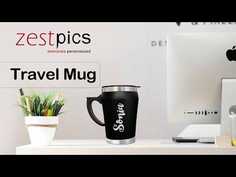 Travel Mug,  Personalised Travel Mugs, Black Mug, Coffee Mug with Lid | Zestpics