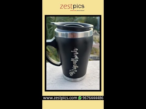 Travel Mug,  Personalised Travel Mugs, Black Mug, Coffee Mug with Lid | Zestpics