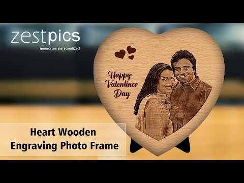 Heart Engraving Wooden Frame
