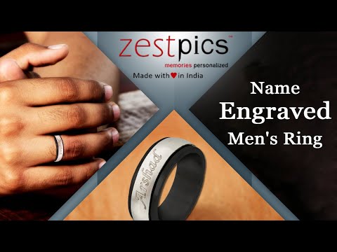 Couple Minimal Name Ring – Engravable - Smile India Store