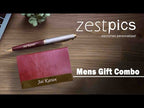Mens Gift Set | Leather Mens Card Holder, Pen, Keychain | Zestpics