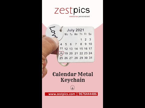 Buy/ Send Personalized Anniversary/Birthday Calendar Date Keychain India | Zestpics