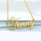 Gold Plated Crown Name Necklace