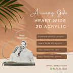 Anniversary Gifts for Couples - Heart Wide 2D Acrylic