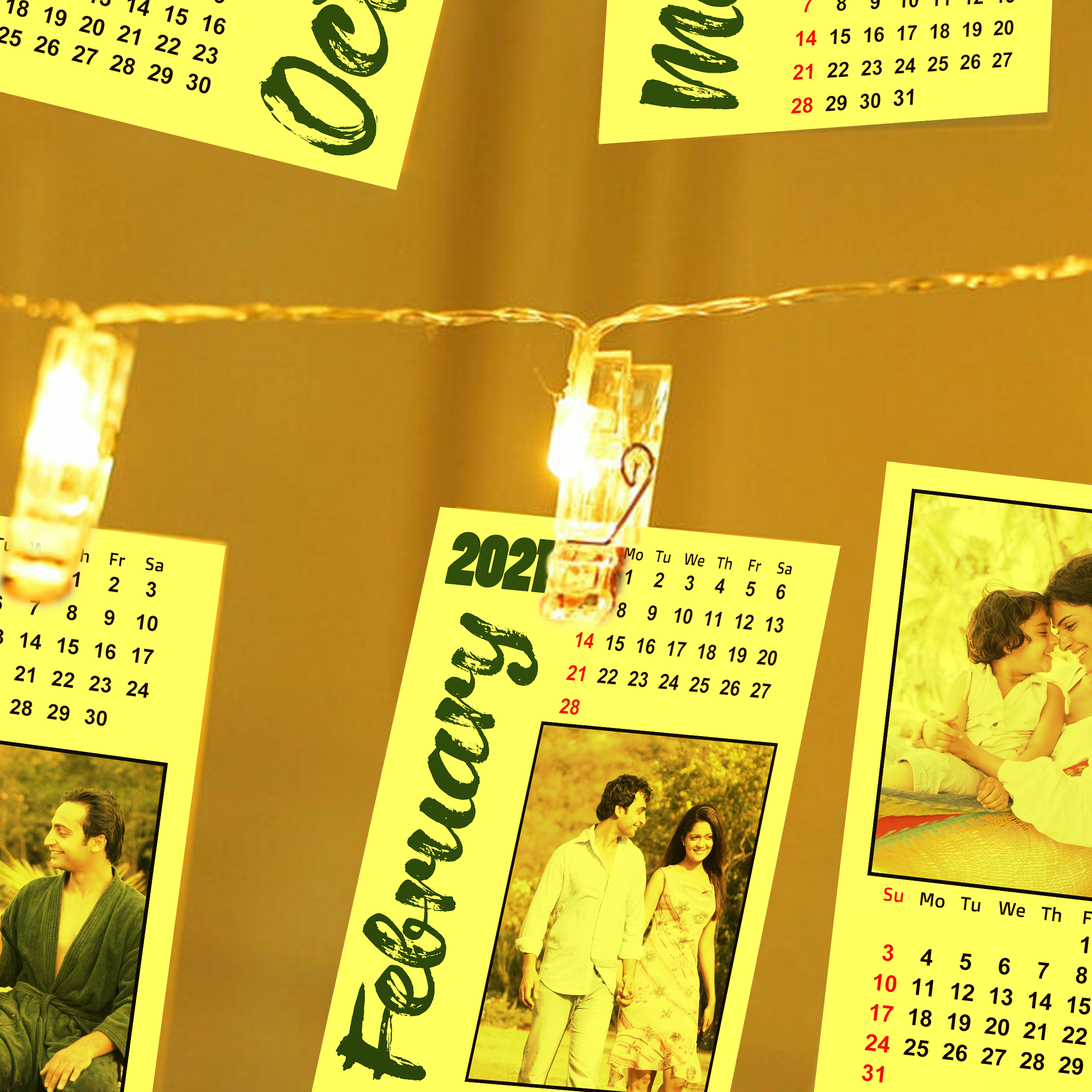 LED Photo Calendar 2021 - Personalized Photo Calendar Printing Online at Zestpics